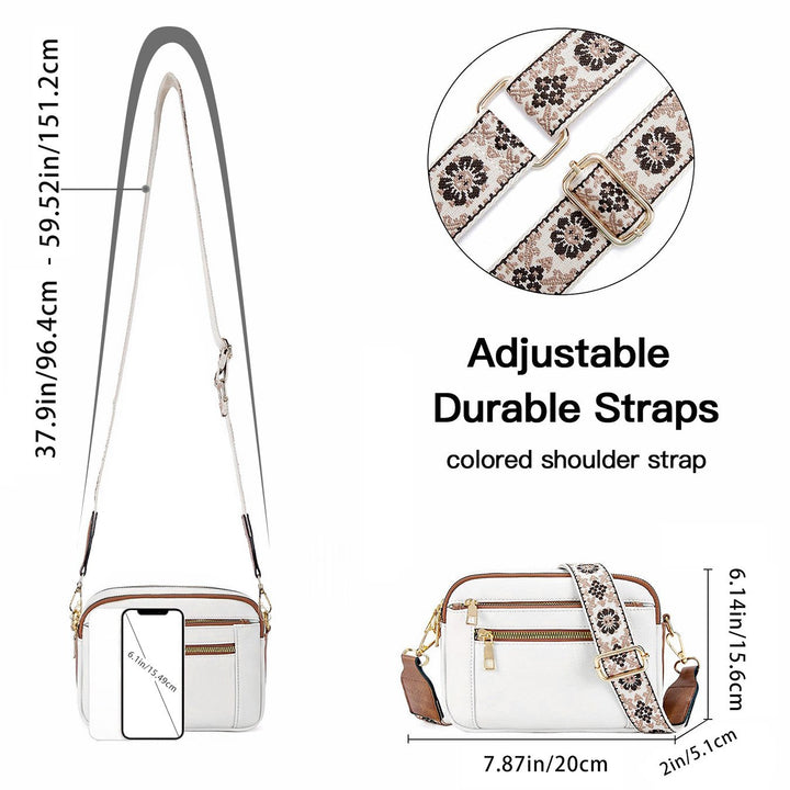 Erikka | Elegant crossbody-veske med mønstret justerbar stropp