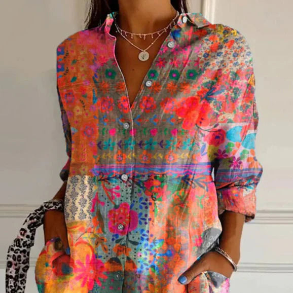 MARIVEL | Vintage Floral Women’s Blouse