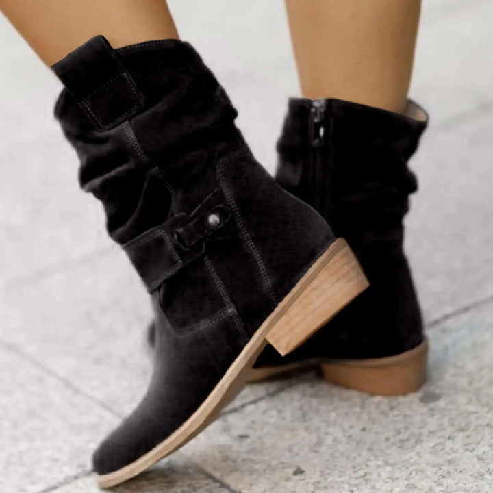 Anita | Classic Mid Boots with Zip Closure